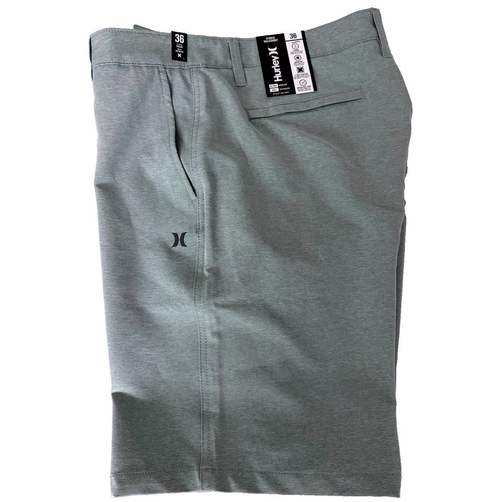 Hurley Men's Gladiator Grey Hybrid Walkshorts 4-Way Stretch Water Repellent SZ36